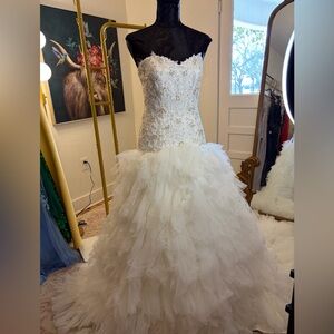 DaVinci White Strapless Wedding Dress